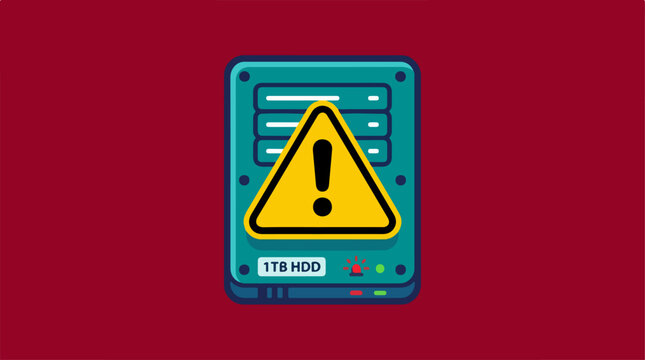 Warning Sign on Computer Screen.