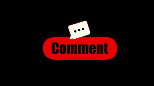 Comment Button with Speech Bubble on Black Background &ndash; Social Media Interaction