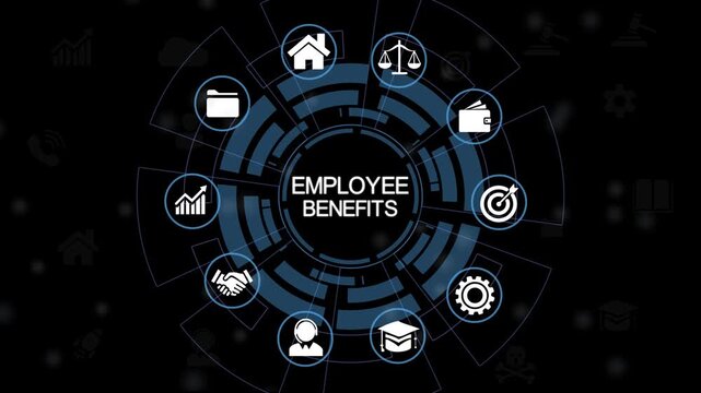 Employee benefits concept. Indirect and non-cash compensation paid to employees offered to attract and retain employees. Fringe benefits for employee engagement.