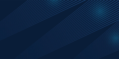 Obraz premium Modern Blue abstract horizontal banner background with glowing geometric lines