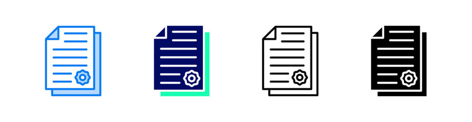 Fototapeta premium Stock Multiple Style Icon Set Vector 