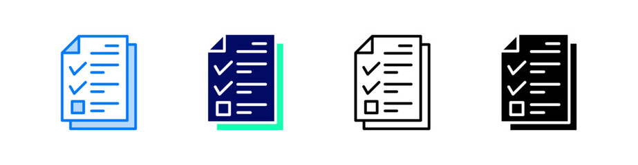 Fototapeta premium Test Multiple Style Icon Set Vector 