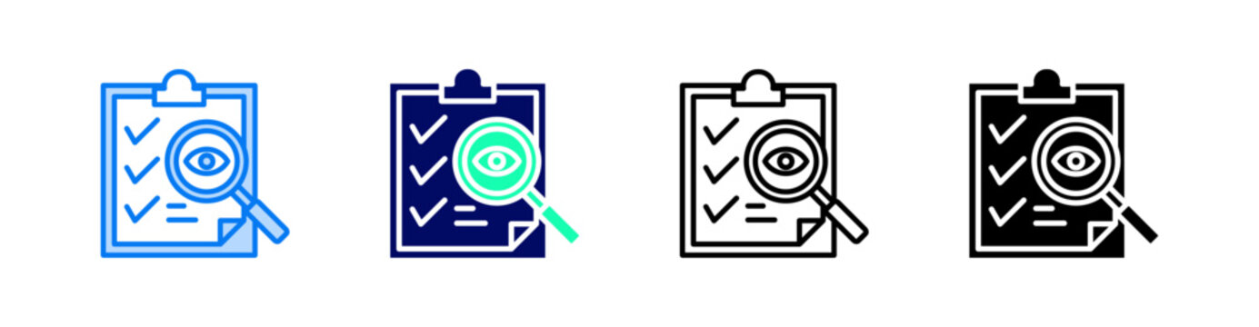Find Content Multiple Style Icon Set Vector 