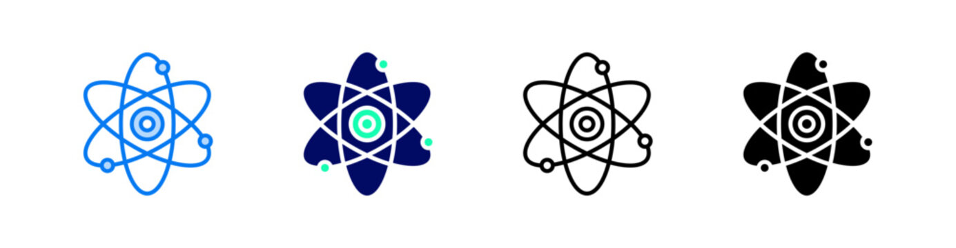 Quantum Multiple Style Icon Set Vector 