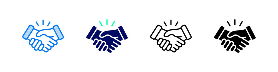 Obraz premium Handshake Multiple Style Icon Set Vector 