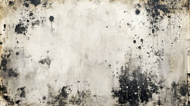 A heavily distressed grunge background with dark smudges and faded edges.