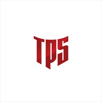Modern Red TPS Letter Logo Minimalist Geometric Typography on White Background