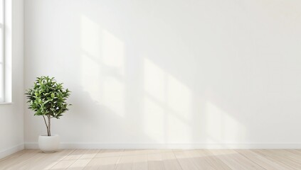 Fototapeta premium Interior background with plant 3d rendering