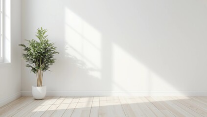 Fototapeta premium Interior background with plant 3d rendering