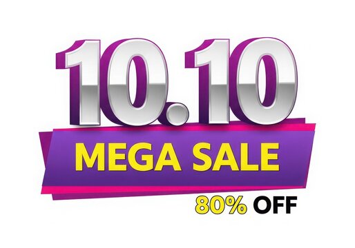 A colorful advertisement for a mega sale with 80 percent off