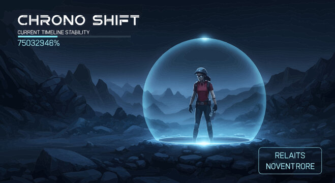 Woman inside protective energy shield.