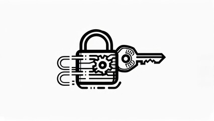 Obraz premium Lock and Key Security Icon - Data Protection and Access Control.