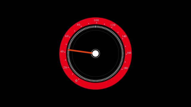 Engine RPM Speedometer Performance Meter Concept Loop Animation With Alpha Channel