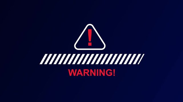 warning,alert and error icon animation.emergency alert symbol concept.