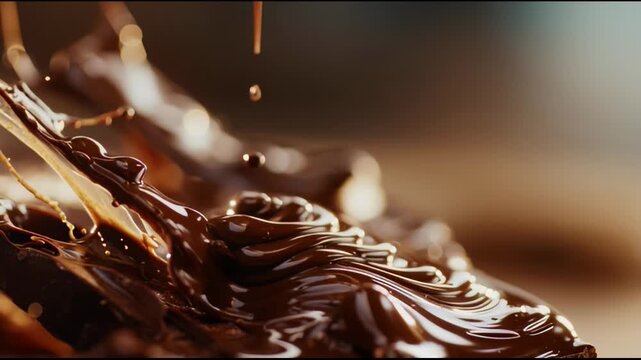 Molten Chocolate Break Macro Close Up