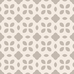Fototapeta premium Seamless geometric pattern with abstract floral shapes in neutral tones
