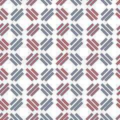 Fototapeta premium Seamless geometric pattern with red and blue diagonal stripes