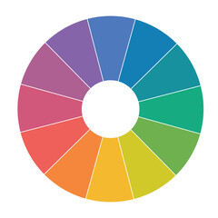 Obraz premium Circle infographic with circle center for color wheel theory