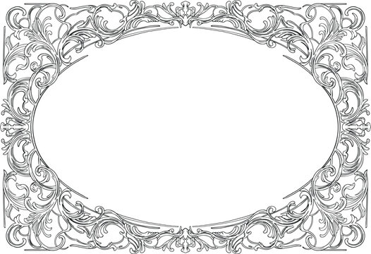 Baroque Decorative Border and Frame Vintage Ornament Illustration
