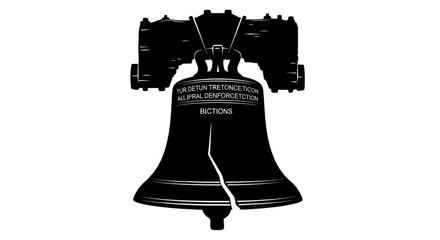Cracked Liberty Bell Silhouette - Symbol of American Independence and Freedom © Apel