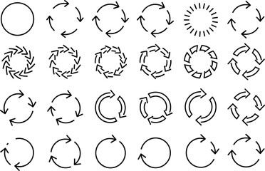 Obraz premium Circular arrow icon vector illustration with decorative design, elegant refresh artwork, creative loading composition, ornamental background pattern