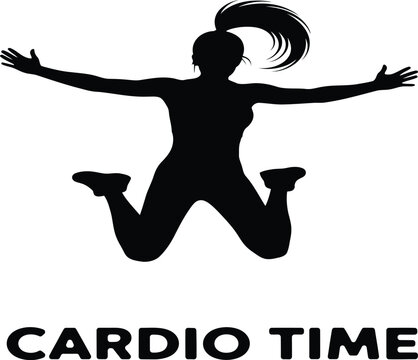 Cardio time fitness motivation silhouette