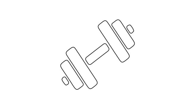 Whiteboard Animation of Fitness Dumbbell Symbol