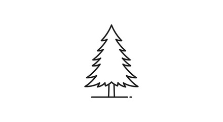 Obraz premium Minimalist Pine Tree Icon: Simple Evergreen Forest Symbol