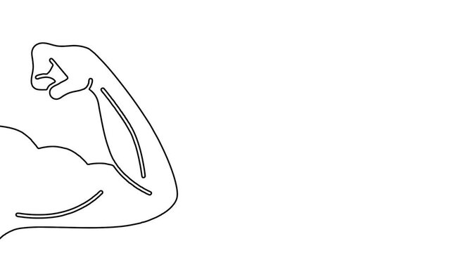 Whiteboard Animation of Muscular Arm Biceps Flex