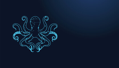 Modern graphic design featuring a tech-inspired octopus for data and AI concepts © Adnan Gee