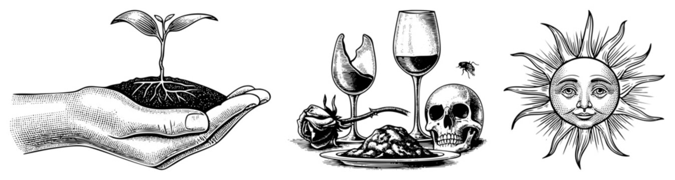 Hand nurturing young plant sprout, root system exposed, earthy soil, botanical growth, nature symbolism, life cycle, organic cultivation.