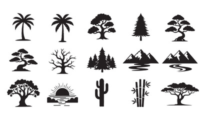 Obraz premium vector set of camping icons
