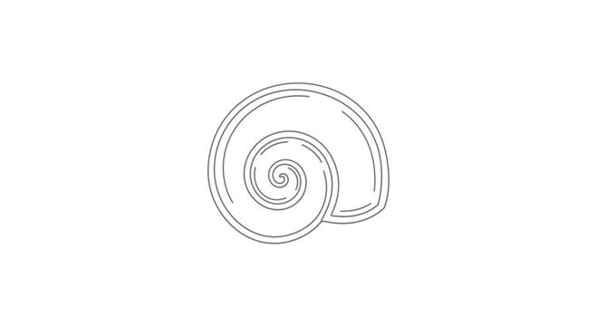 Minimalist Snail Shell Spiral Outline Icon