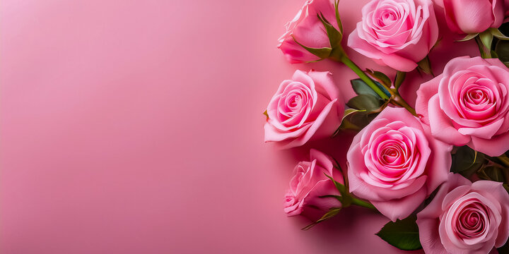Pinke Rosen auf pinken Hintergrund
