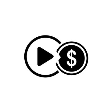 Play Button and Dollar Sign Logo.