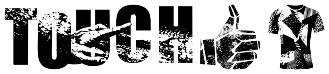 Obraz premium Distressed typography spelling 