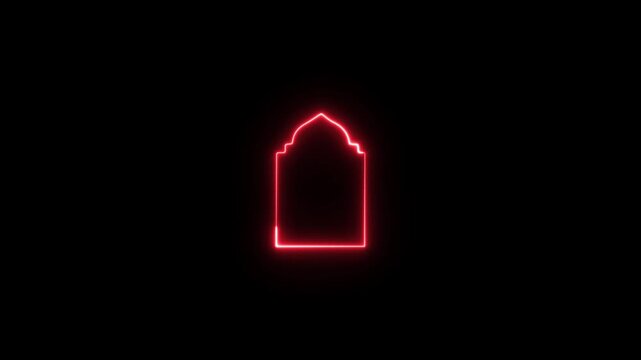 Islamic background arabic pattern ornament neon frame ramadan banner.