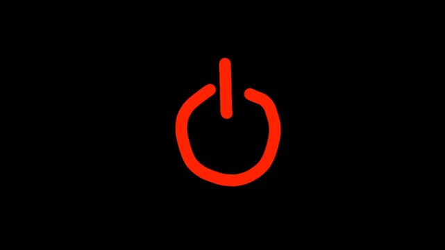 red power button Hand drawn doodle animation animated motion graphics