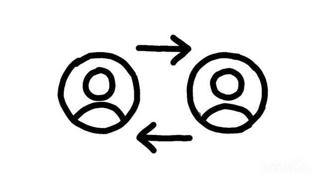 Public relations icon Hand drawn doodle animation animated motion graphics