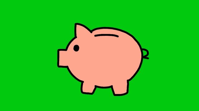 piggy bank with green background