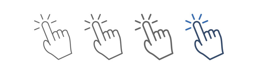 Obraz premium outline icon set touch with hand design and five lines above the hand