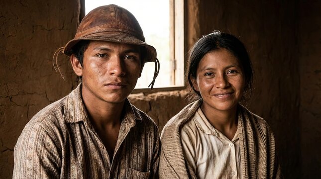 
Portrait of a young couple from the backlands of northeastern Brazil.