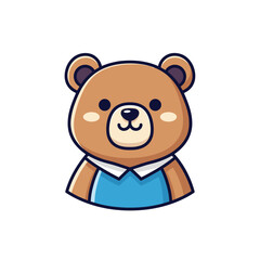 Fototapeta premium Cute cartoon brown bear face.