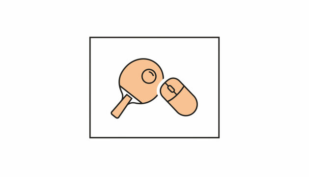 Ping Pong Paddle and Computer Mouse Icon