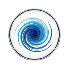 Fototapeta premium Abstract Blue Swirl Icon - Energetic Vortex Graphic for Digital Applications, Flow Concepts, and Dynamic Branding