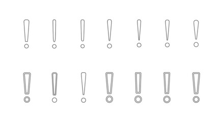 Minimalist line art depiction of multiple exclamation point symbols © msunny93
