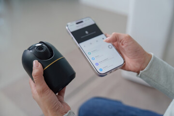 Smart security camera setup with smartphone app