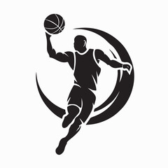 Jumping Basketball Player Logo For Basketball Tournament Championship © Imam