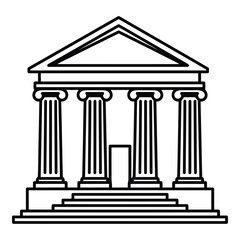 Obraz premium Building with Columns and Pediment.