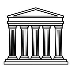 Obraz premium Classic Greek Temple Front Architecture.
